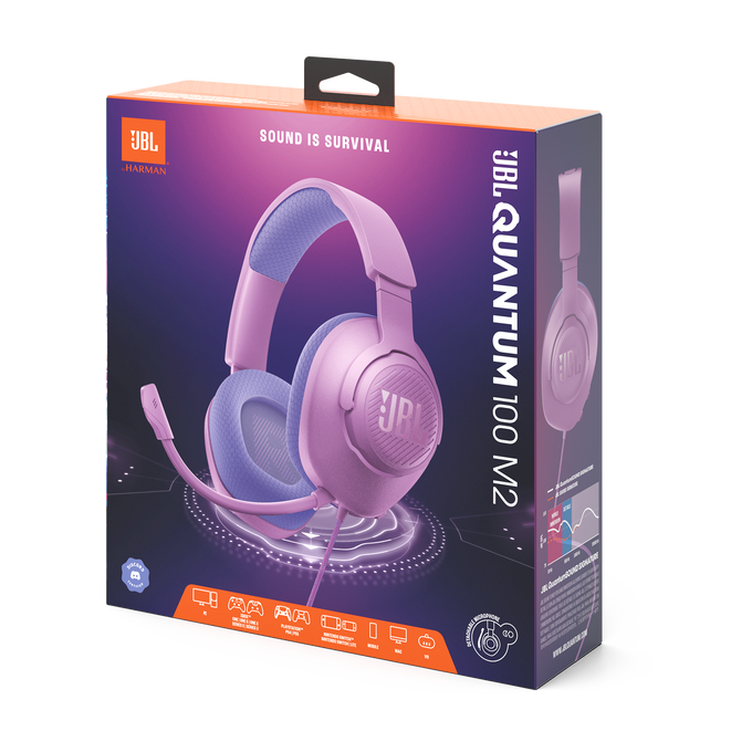 JBL Quantum 100M2 - Purple - Wired over-ear gaming headset with detachable mic and mute option - Detailshot 15 image number null